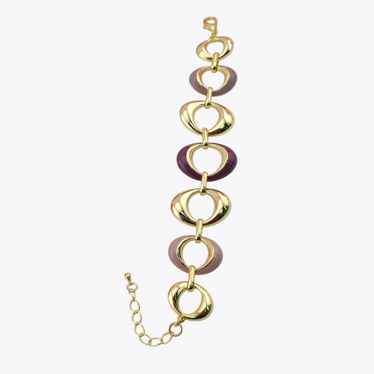 Gold Plated Oval Link Bracelet – Elegant Chain Design for Women